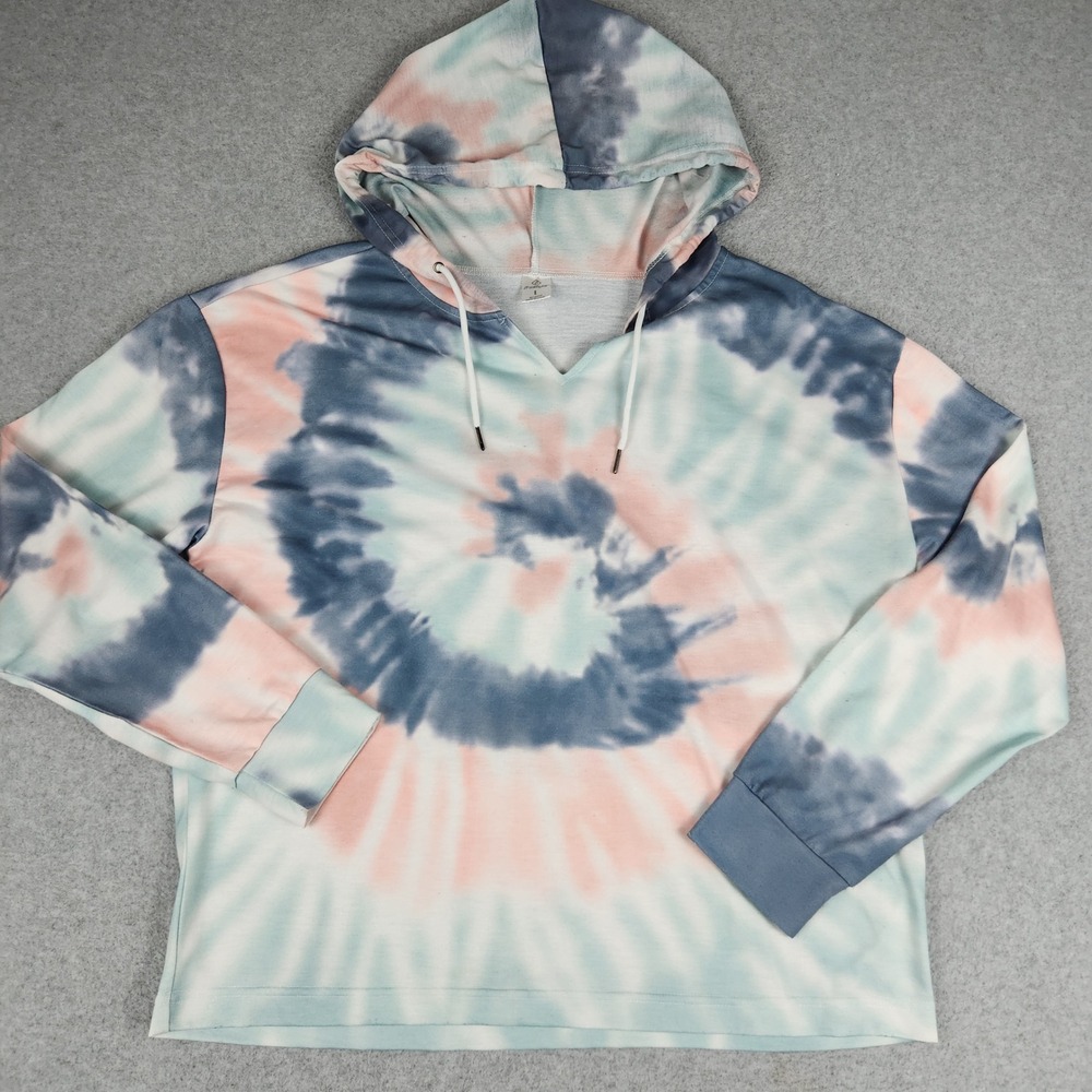 Freestyle Hoodie Womens L Multicolor Tie Dye Long Sleeve Relaxed Fit Oversized
